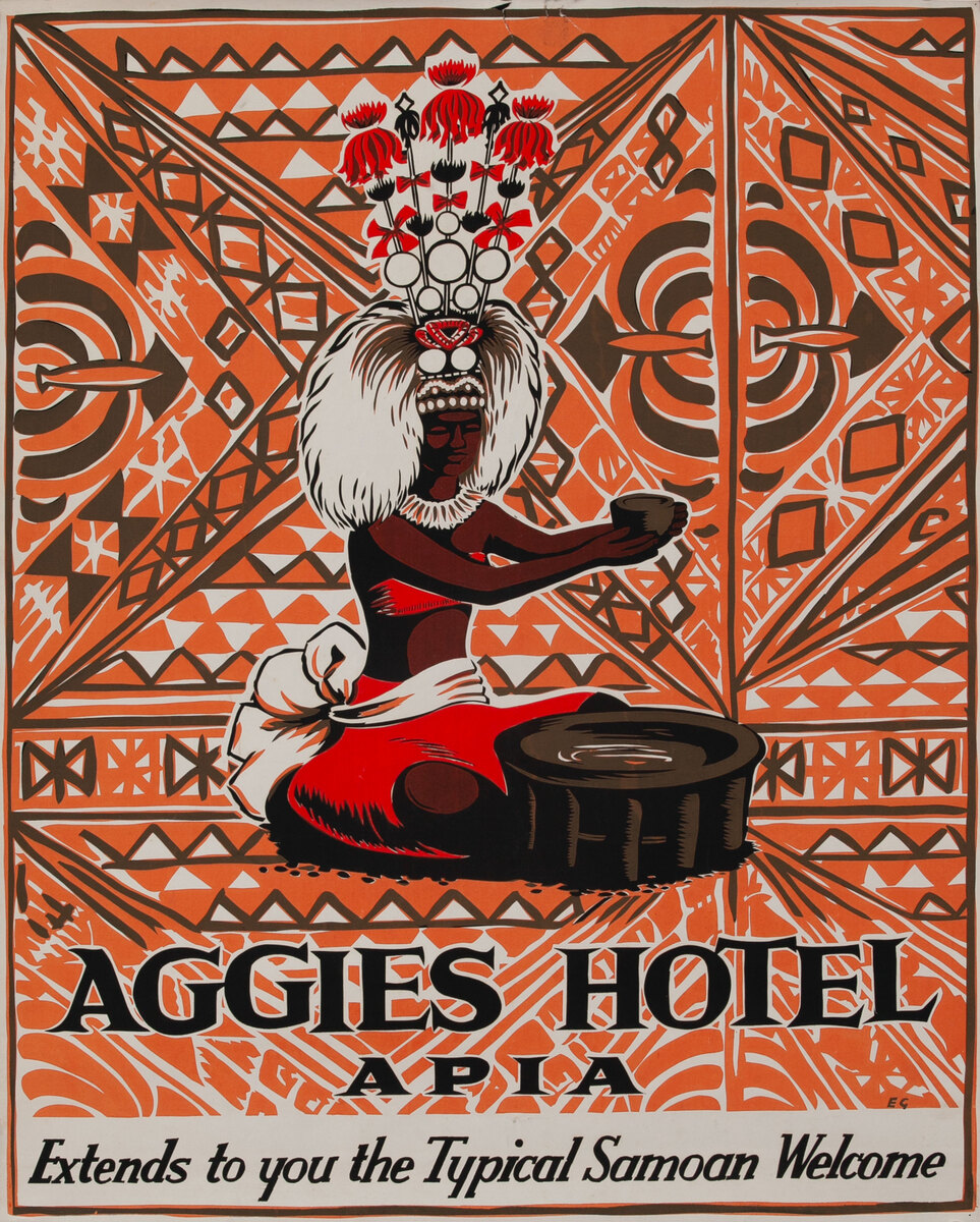 Aggies Hotel Apia, Samoan Travel Poster