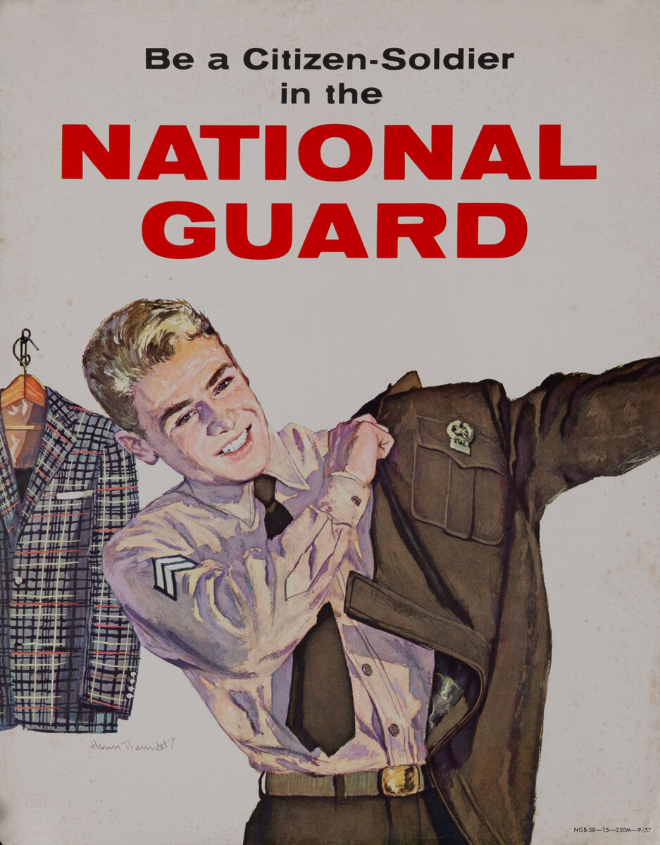Be a Citizen Soldier in the National Guard Korean War Recruiting Card