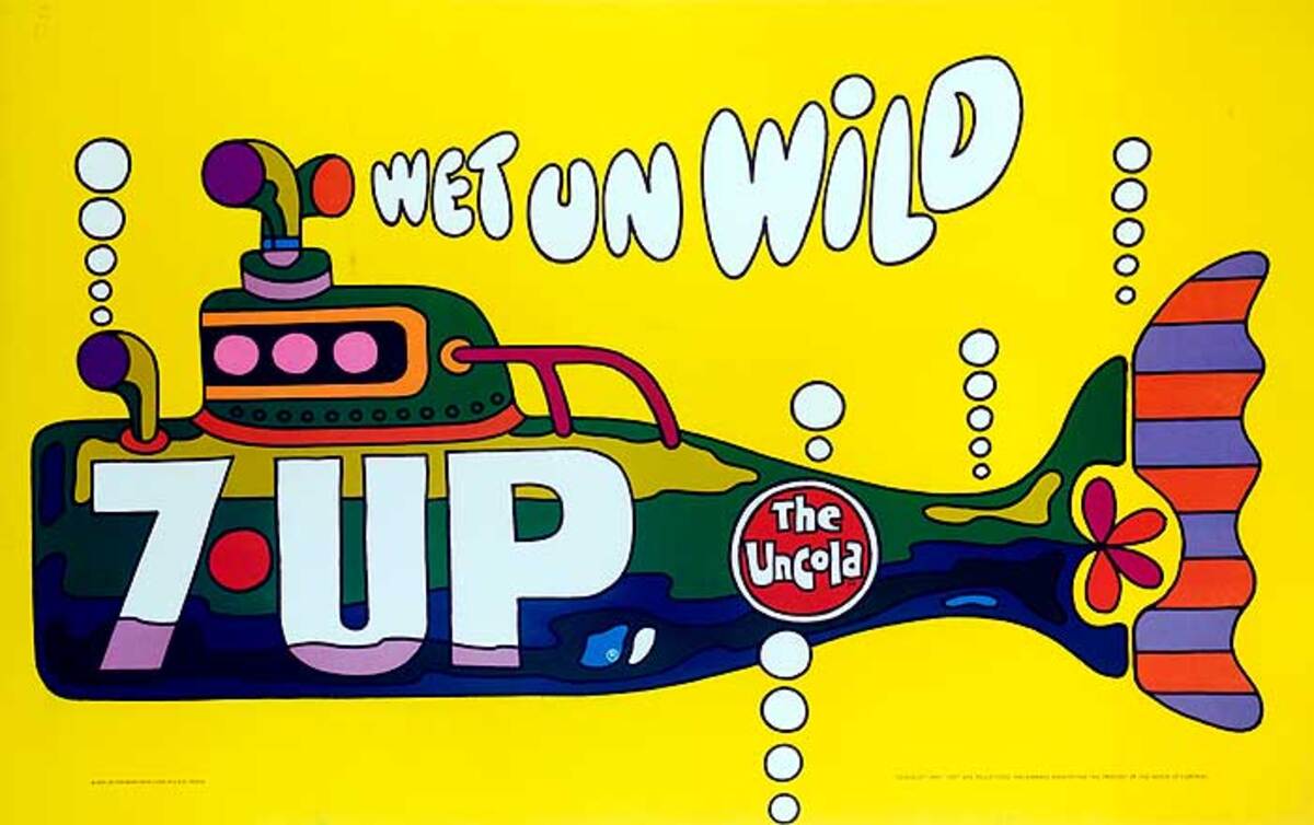 7 Up Wet Un Wild Original American Advertising Poster