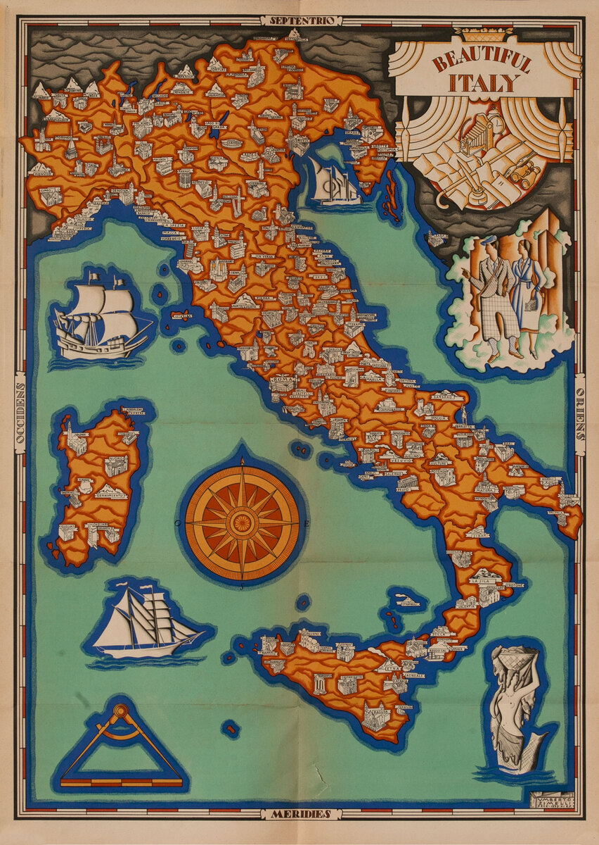 Beautiful Italy Travel Map