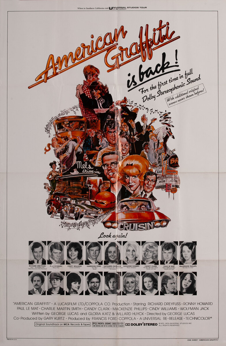 AMERICAN GRAFFITI 1sh R1978 Movie Poster
