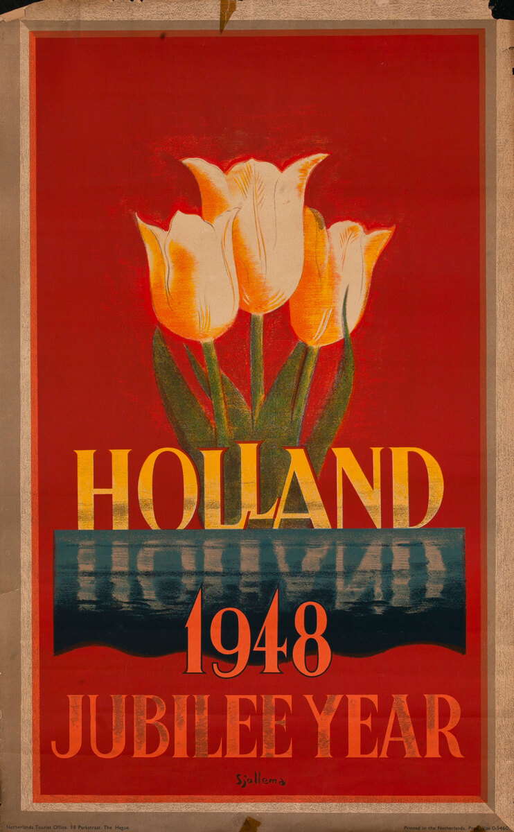 Holland 1948 Jubilee Year Travel Poster