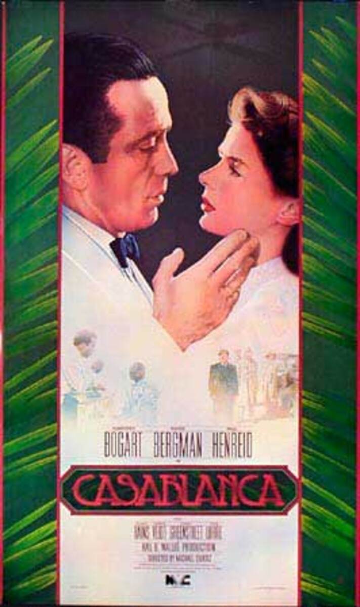 Casablanca Video Release Vintage Original Movie Poster