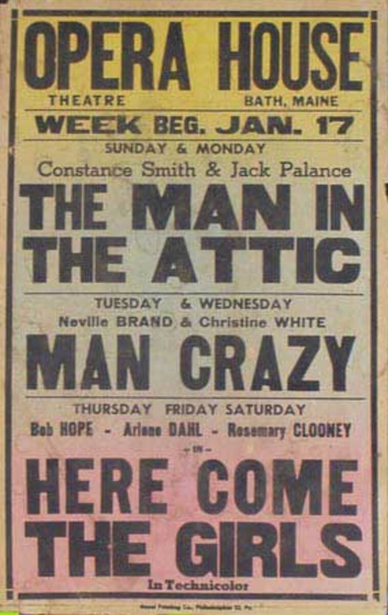 Here Come the Girls, man Crazy Original Vintage Movie House Broadside Poster