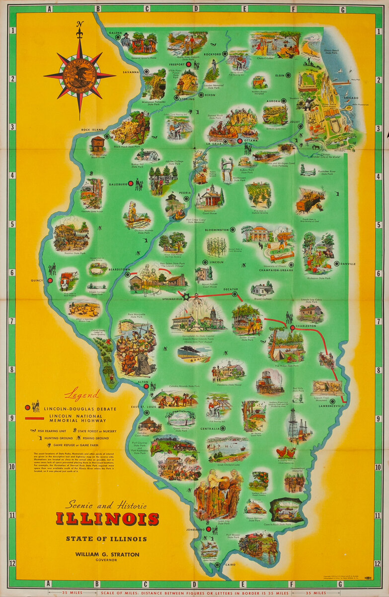 Scenic and Historic Illinois Map