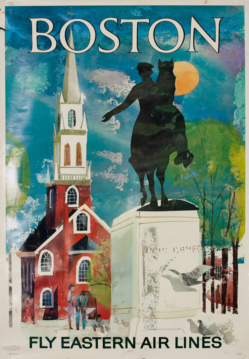 Boston Fly Eastern Air Lines - Travel Poster