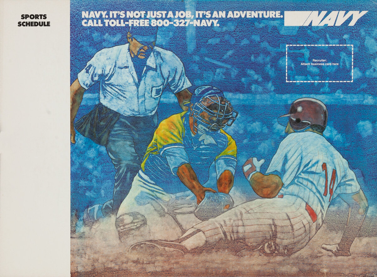 Navy It's not just a job, it's an adventure - Baseball American Recruiting Poster 