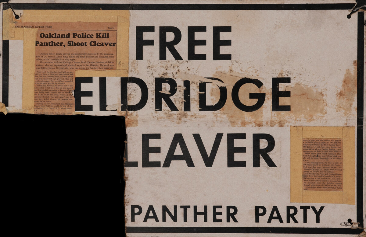 Free Eldridge Cleaver - Rare Black Panther Party Poster