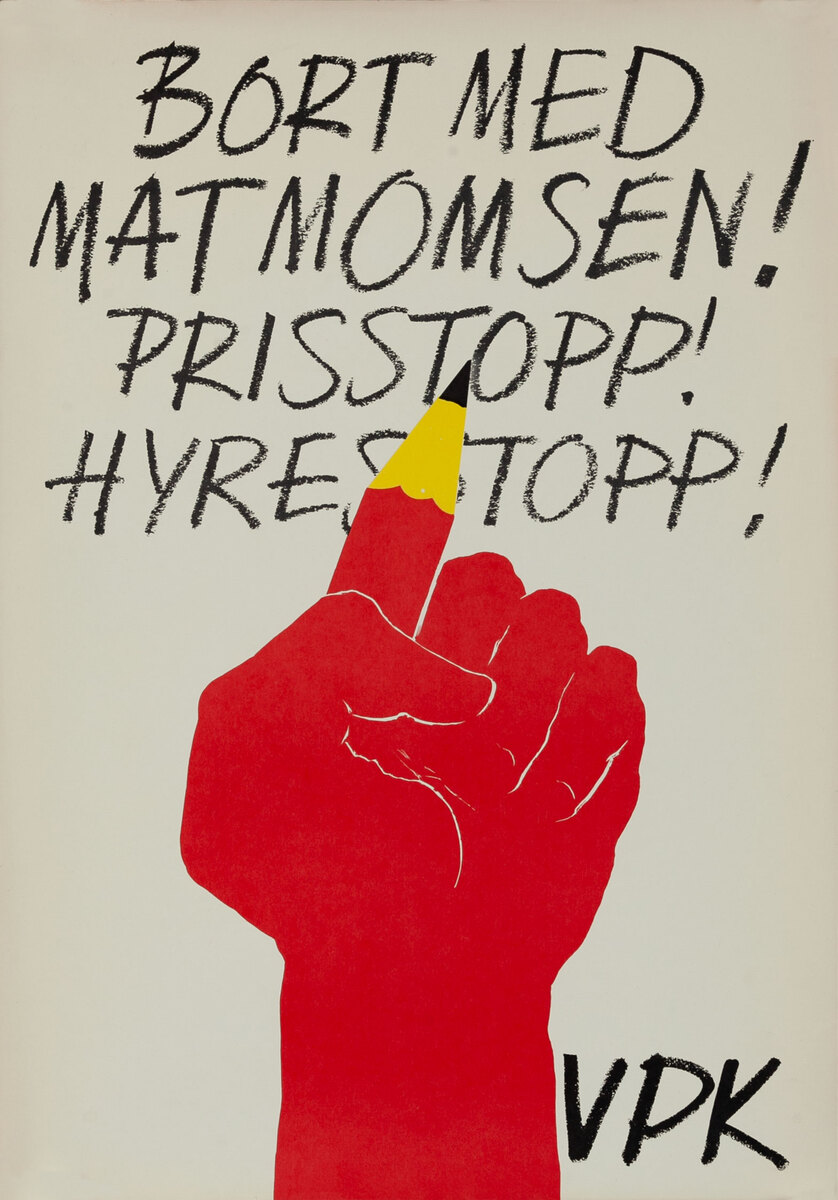 Bort Med Matmomsen! Swedish Left Wing Political Poster