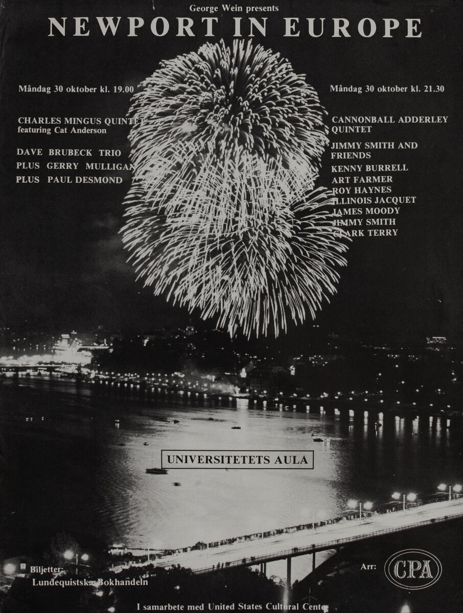 George Wein Presents Newport in Europe Swedish Jazz Festival Poster