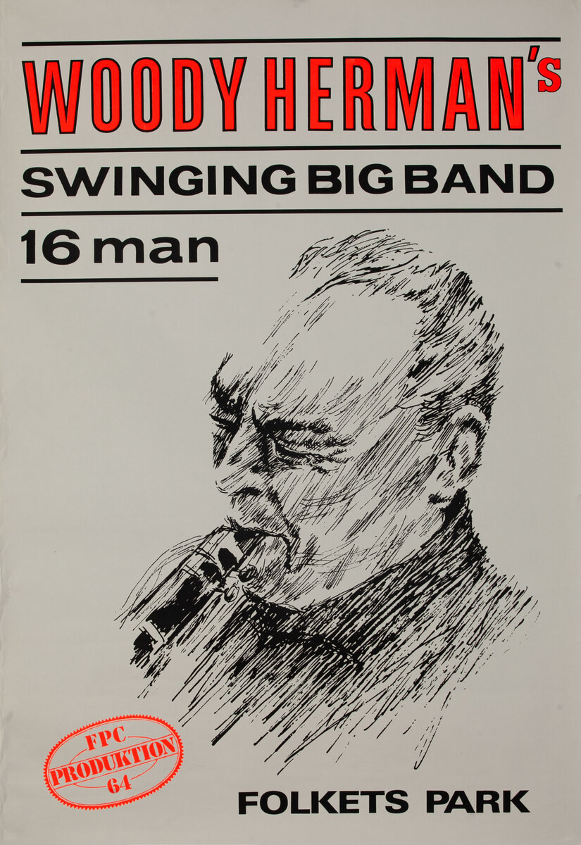Woody Herman's Swinging Big Band 16 Man Swedish Poster