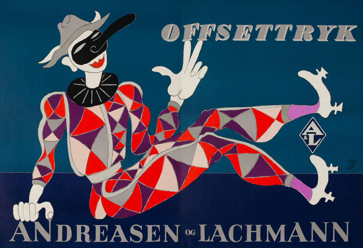 Offsettryk Andreasen og Lachmann Advertising Poster - Harlequin