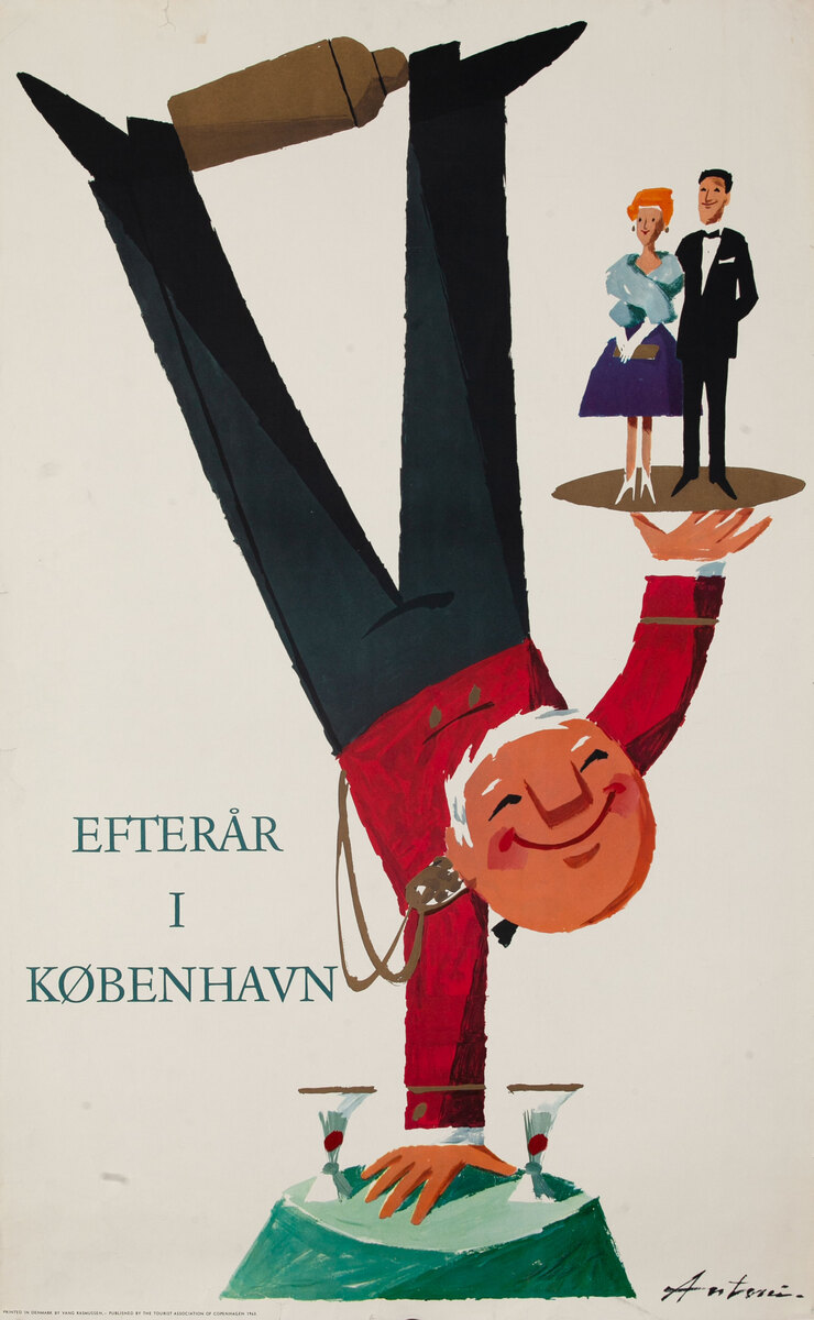 Autumn in Copenhagen Original Danish Travel Poster