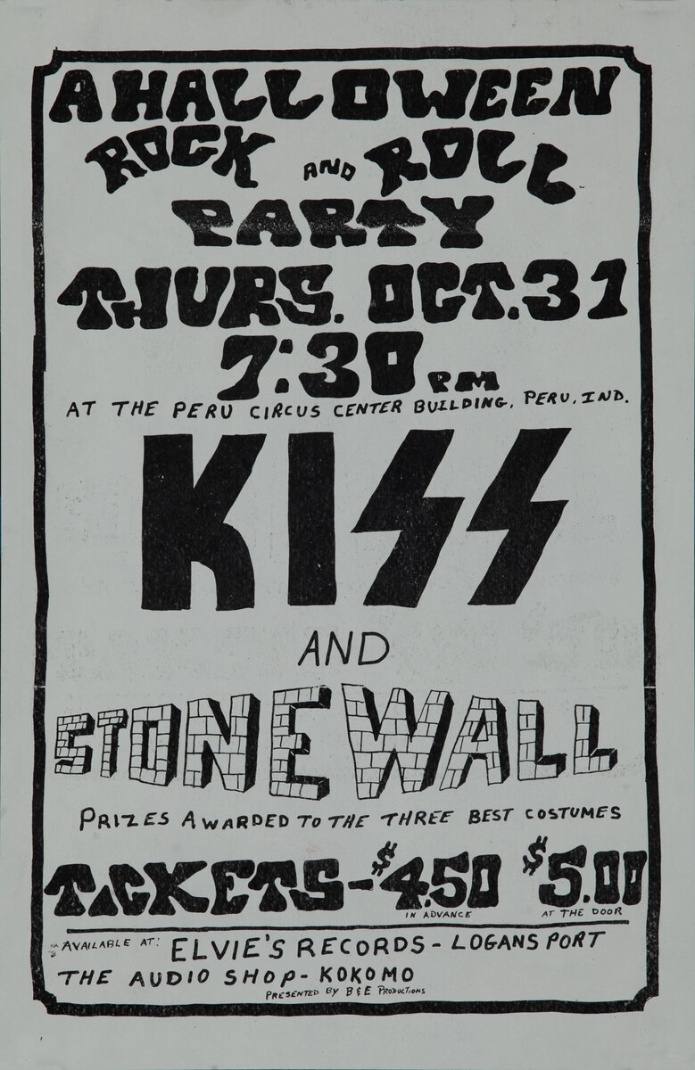 A Halloween Rock and Roll Party Poster Kiss and Stonewall. 
