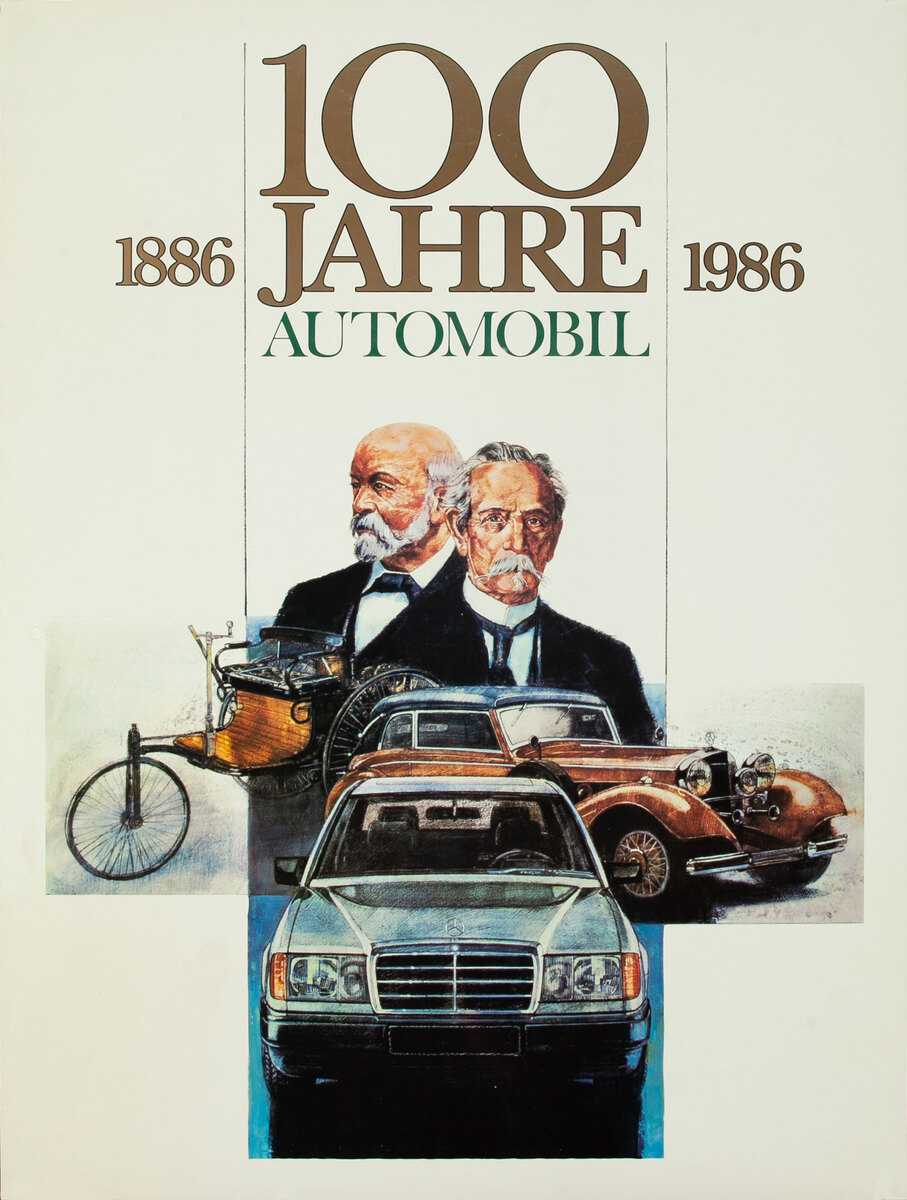 1896 - 1986 100 Jahre Automobil Mercedes-Benz Original Poster