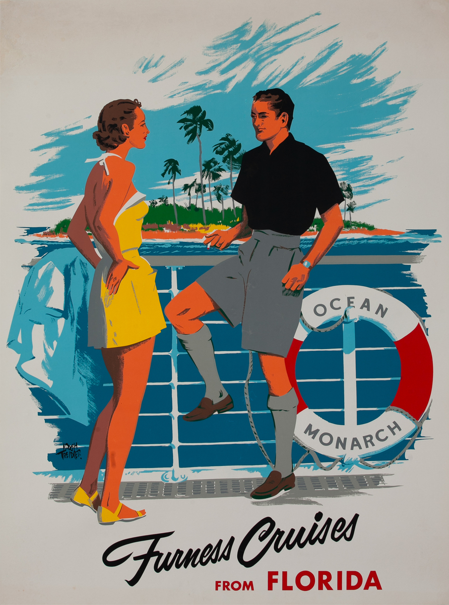 Furness Cruises From Florida Original Travel Poster