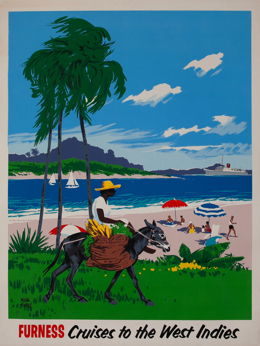 Furness Crusies to the West Indies Original Travel Poster