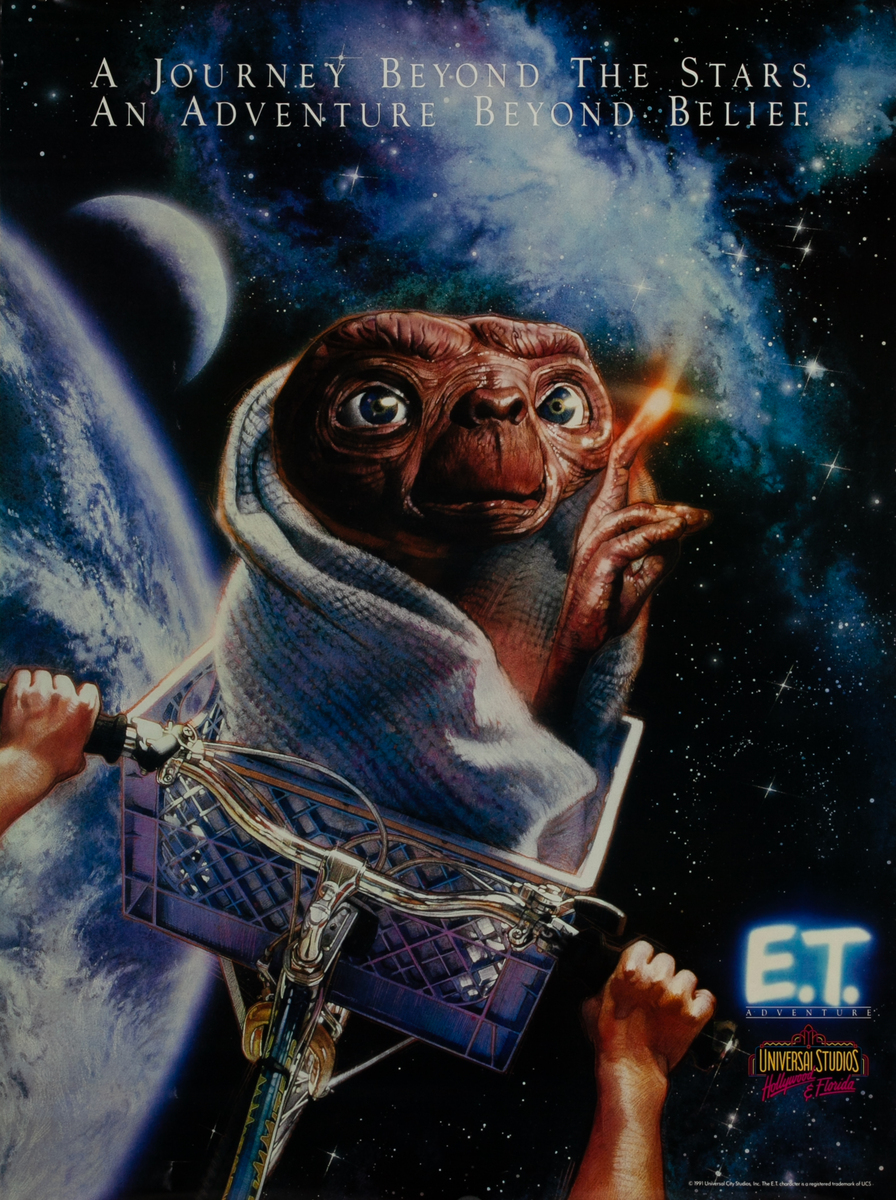 E.T. Adventure Universal Studios Hollywood and Florida Original Attraction Poster