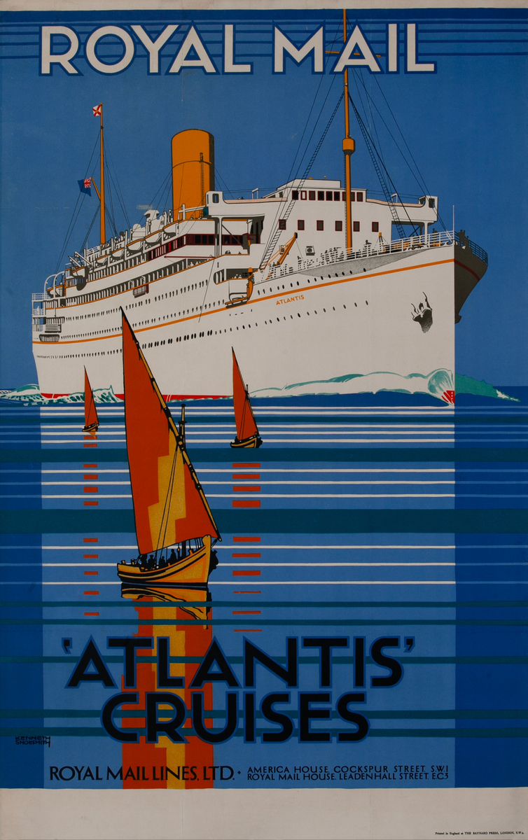Royal Mail Atlantis Cruises Original Travel Poster