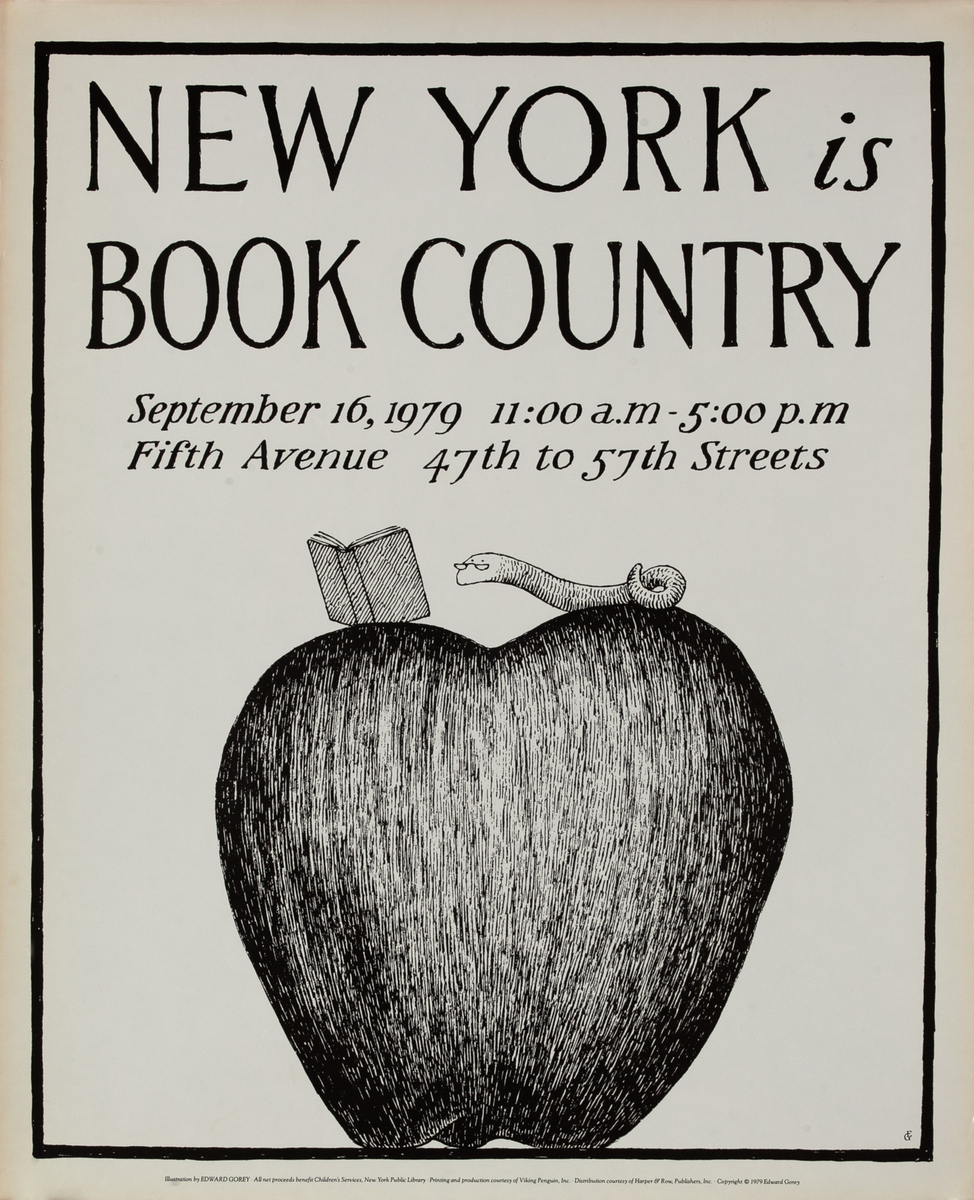 New York is Book Country Original Children's Services, New York Public Library Poster 