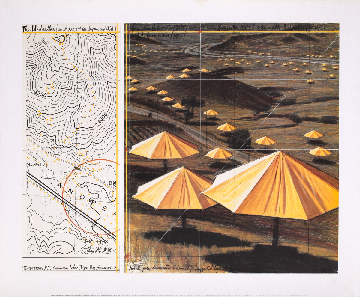 The Umbrellas (Joint Project for Japan and USA) Original Christo Poster