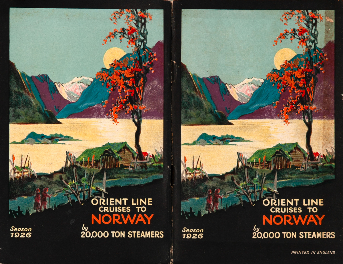 Orient Line Cruises to Norway by 20,000 Ton Steamers Original Travel Brochure