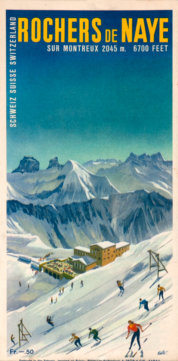 Rochers de Naye Switzerland Original Ski Travel Brochure