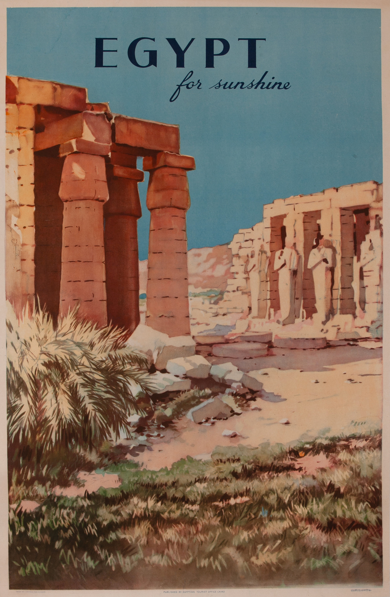 Egypt For Sunshine  Ramesseum, Luxor, Egyptian Travel Poster