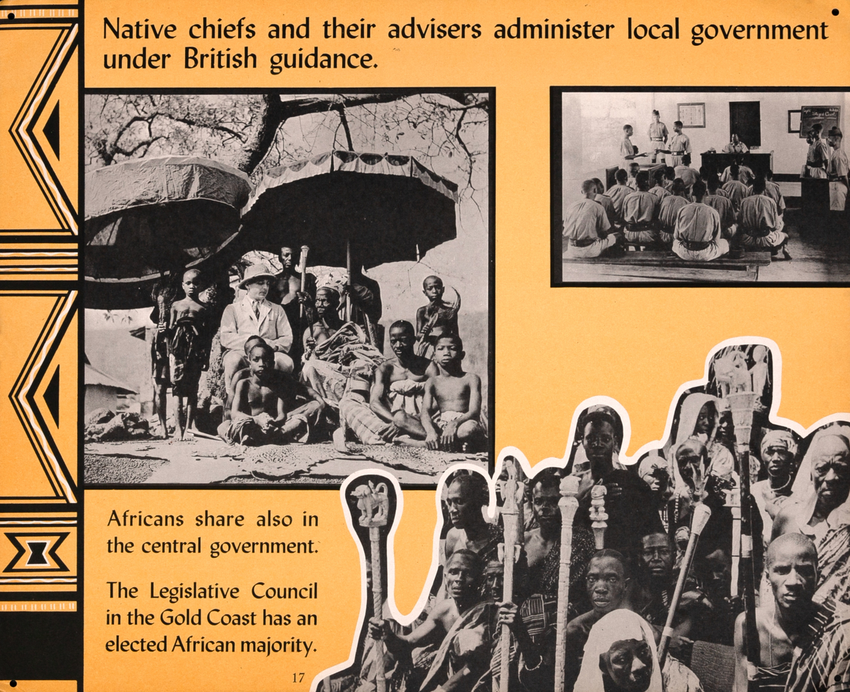 Native Chiefs and Their Advisers Administer Local Government Under British Guidance British Education Poster 