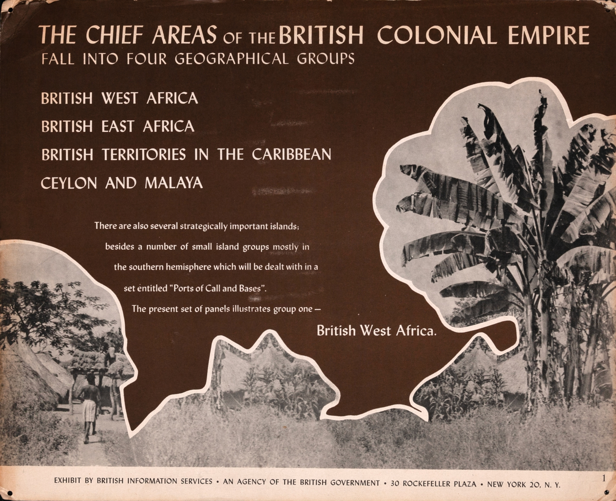 Chief Areas of the British Colonial Empire British Education Poster 