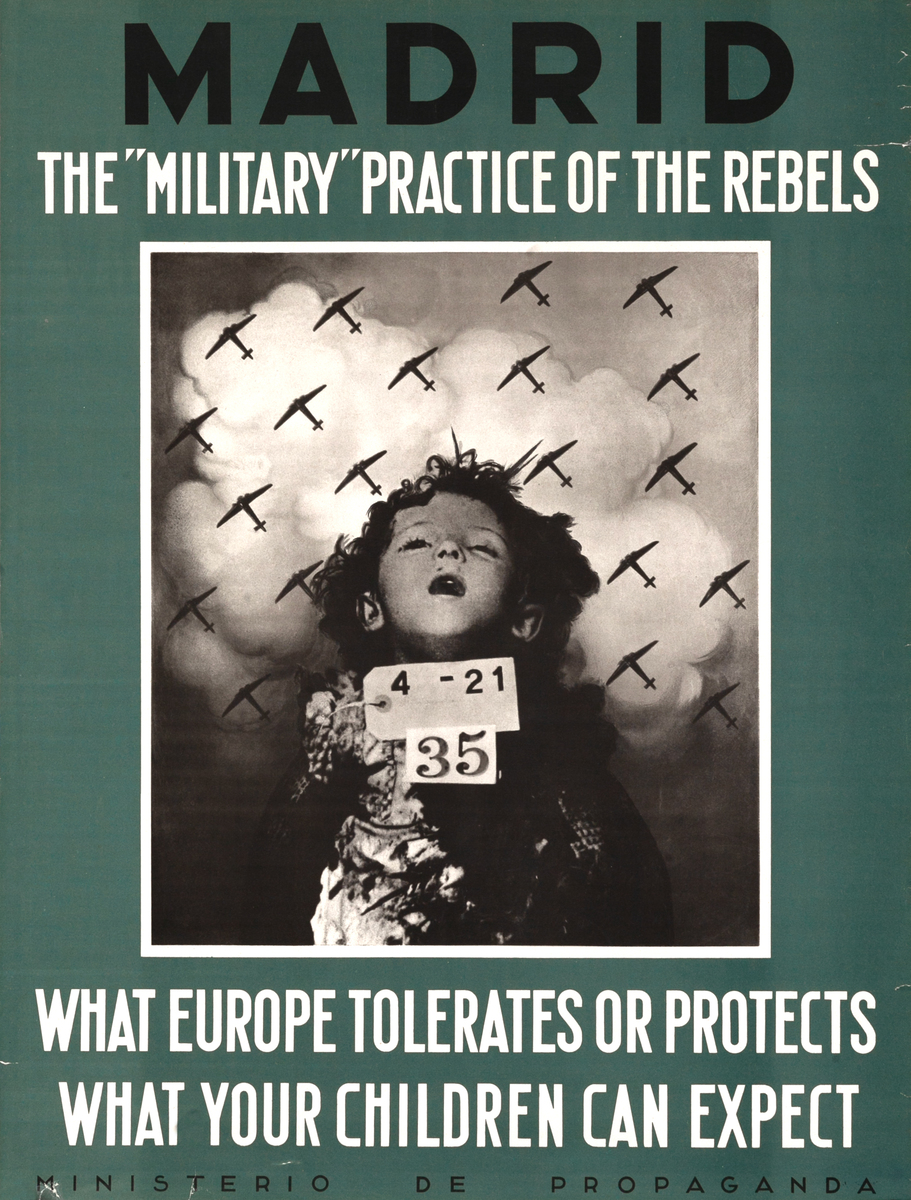 Madrid The 'Military' Practice of the Rebels Original Anti Nationalist Spanish Civil War Poster