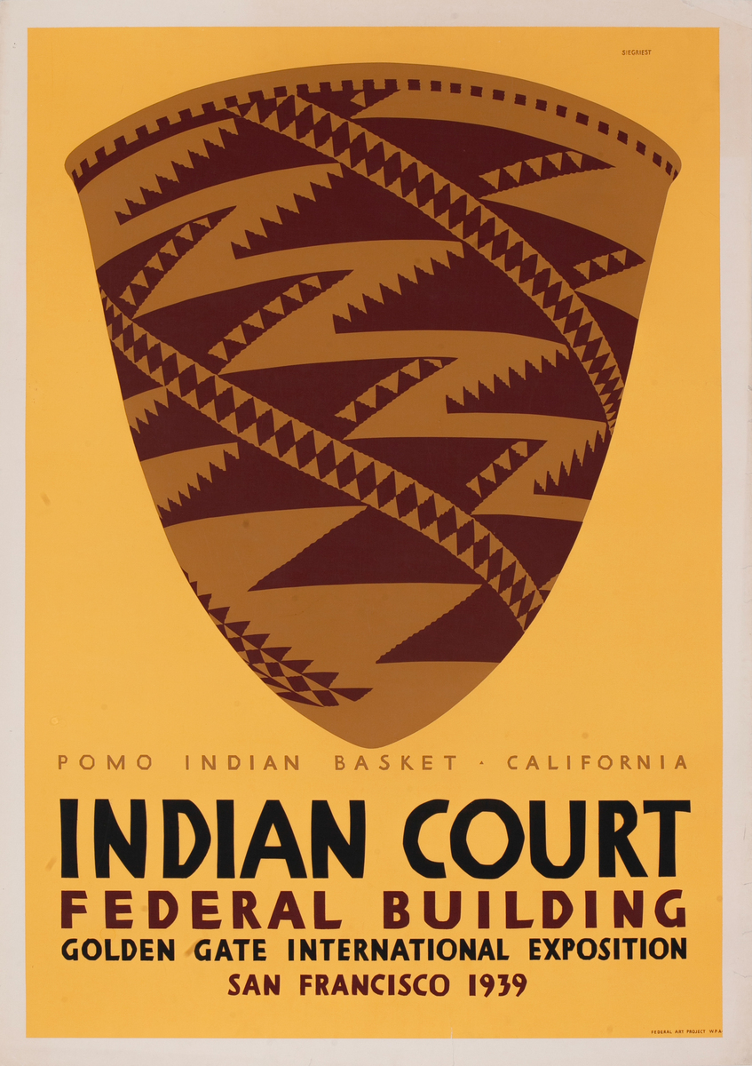 Indian Court Federal Building Golden Gate Original International Exposition San Fransisco Poster 