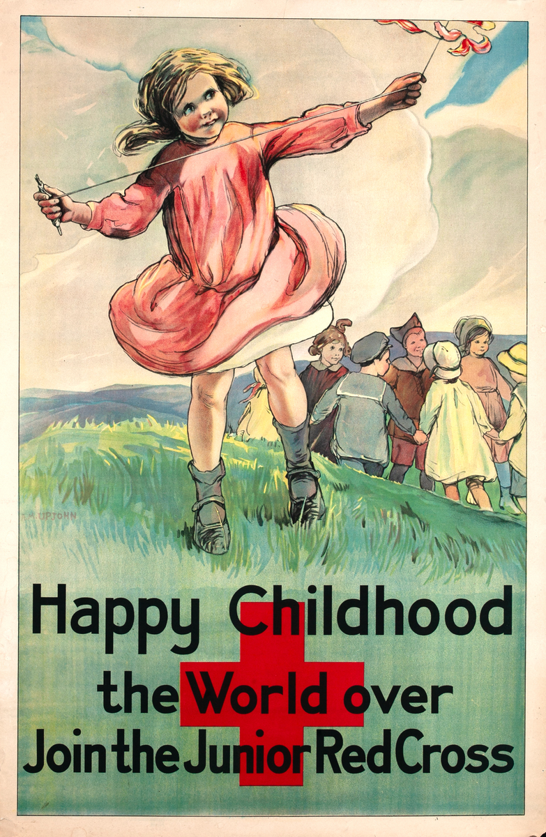 Happy Childhood the World Over Original Junior Red Cross Recruiting Poster