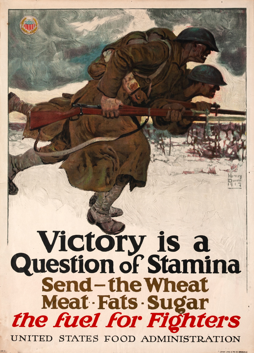 Victory is a Question of Stamina Original WWI United States Food Administration Poster