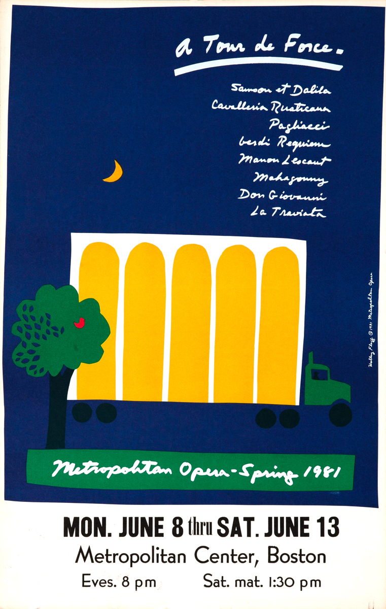 A Tour De Force, Metropolitan Opera Spring 1981 Original Metropolitan Center, Boston Advertising Poster
