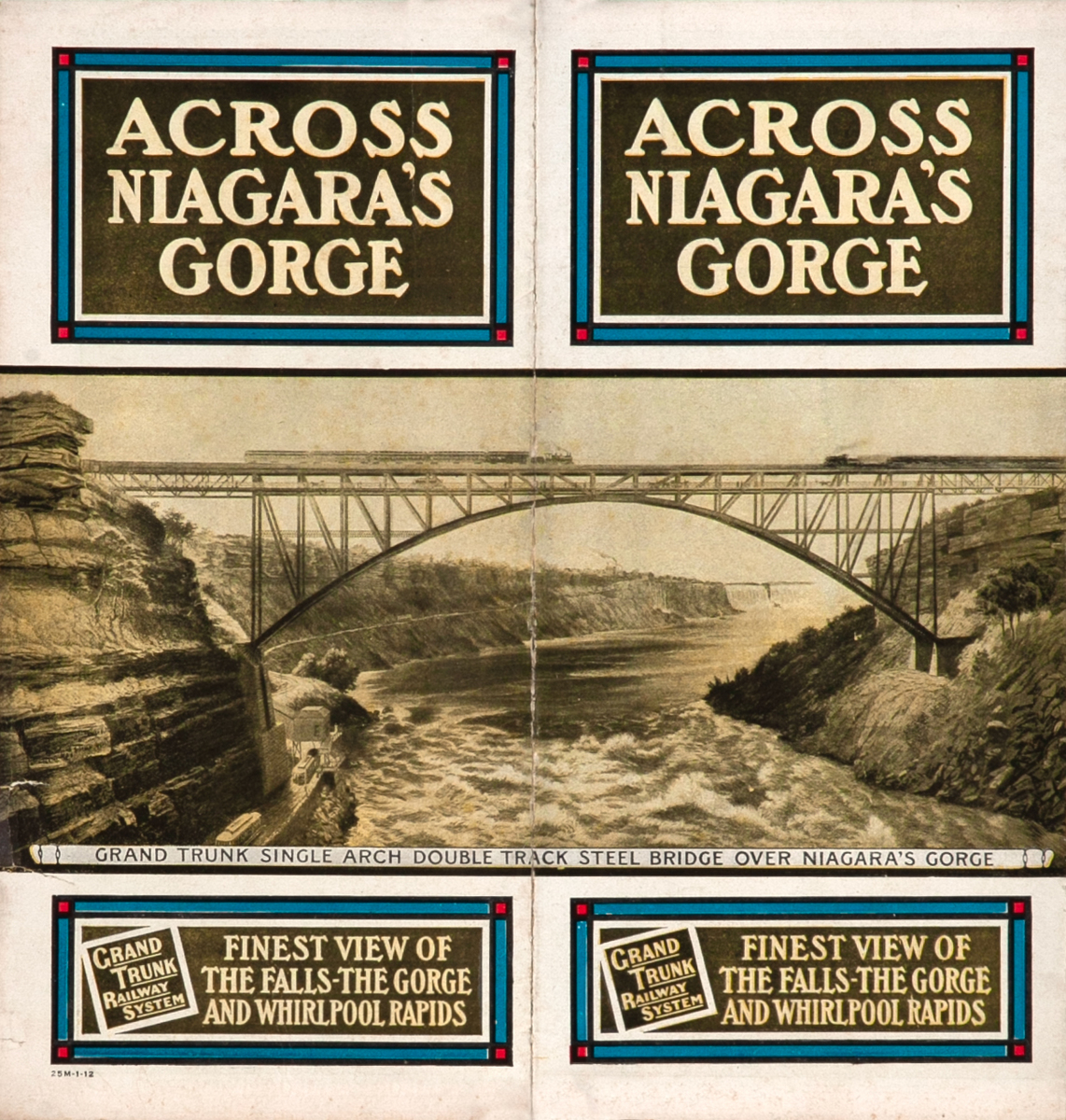 Across Niagara'a Gorge Original Grand Turk Railway System Travel Brochure