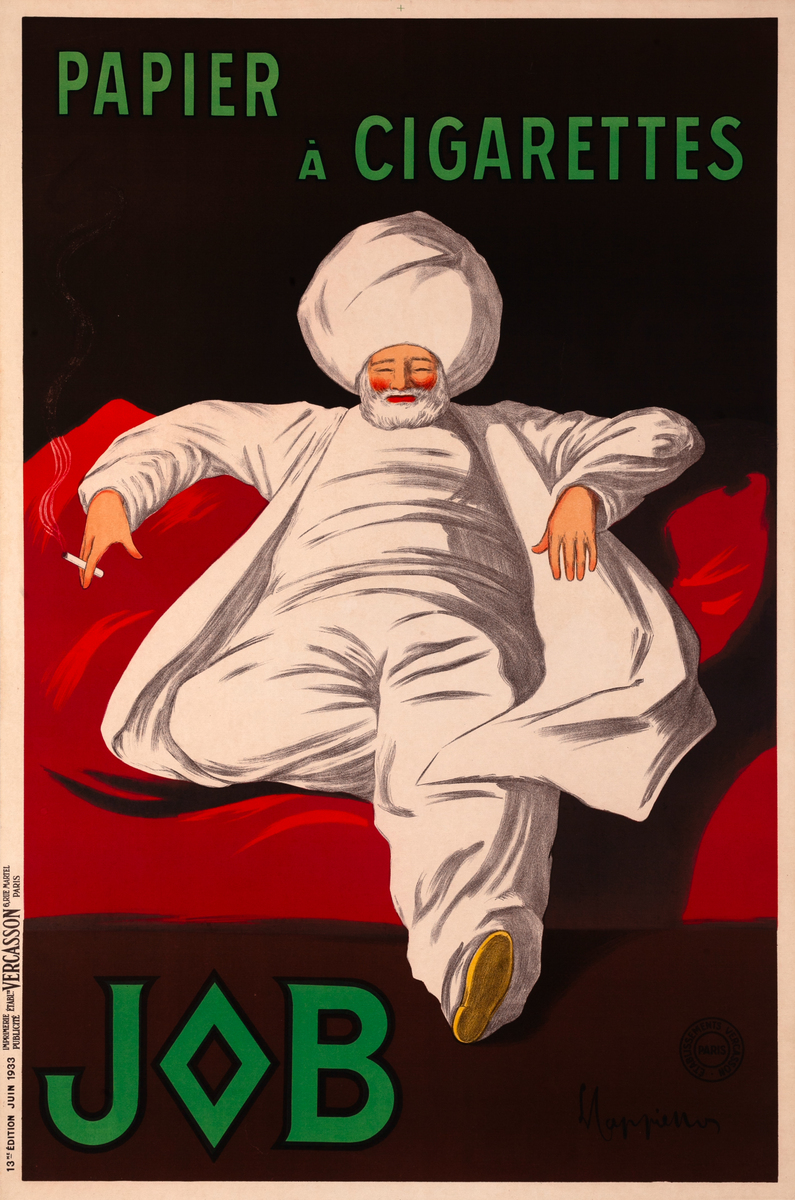 Papier a Cigarettes Job Original French Advertising Poster