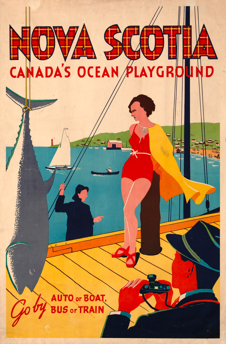 Nova Scotia Canada's Ocean Playground Original Canadian Travel Poster