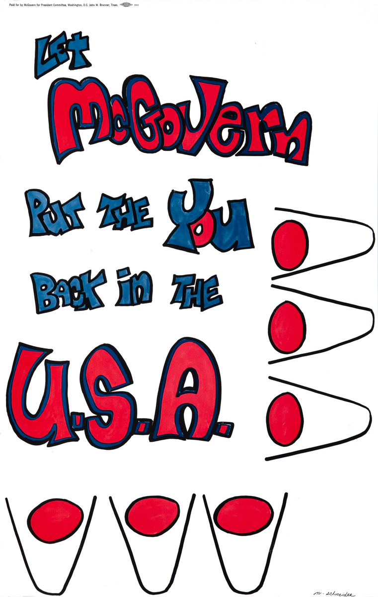 Let McGovern Put the You Back in the USA Original Presidential Campaign Poster