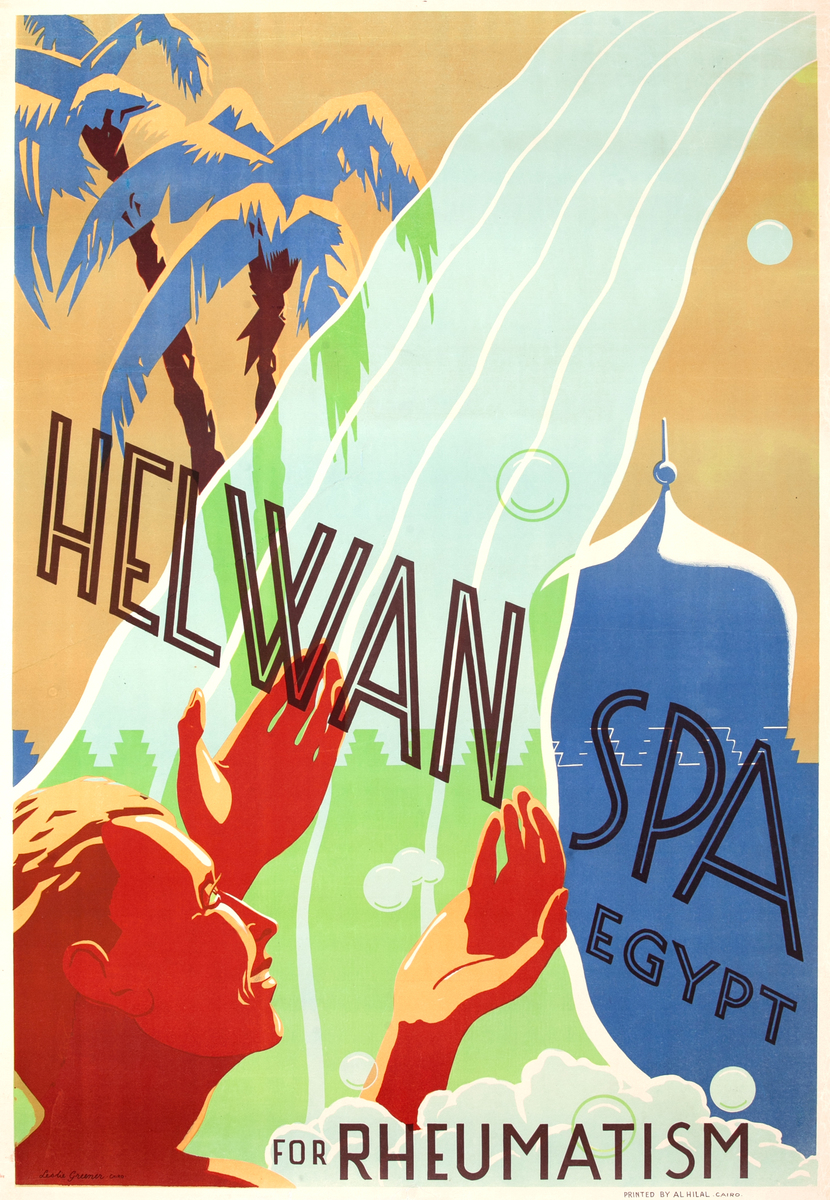 Helwan Spa Egypt For Rheumatism Original Travel Poster