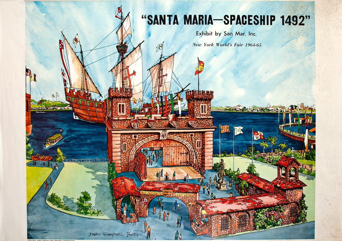 Santa Maria - Spaceship 1492 Original New York World's Fair 1964-1965 Poster