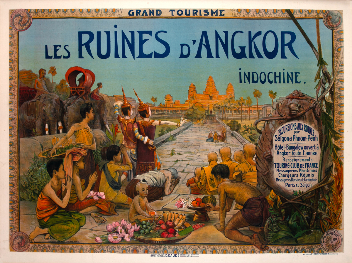 Grand Tourisme Les Ruines D'Angkor Wat Indochine Original Travel Poster