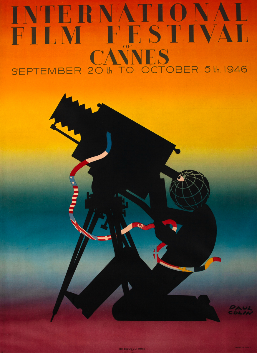 International Film Festival of Cannes September 20th to October 5th 1946 Original Advertising Poster