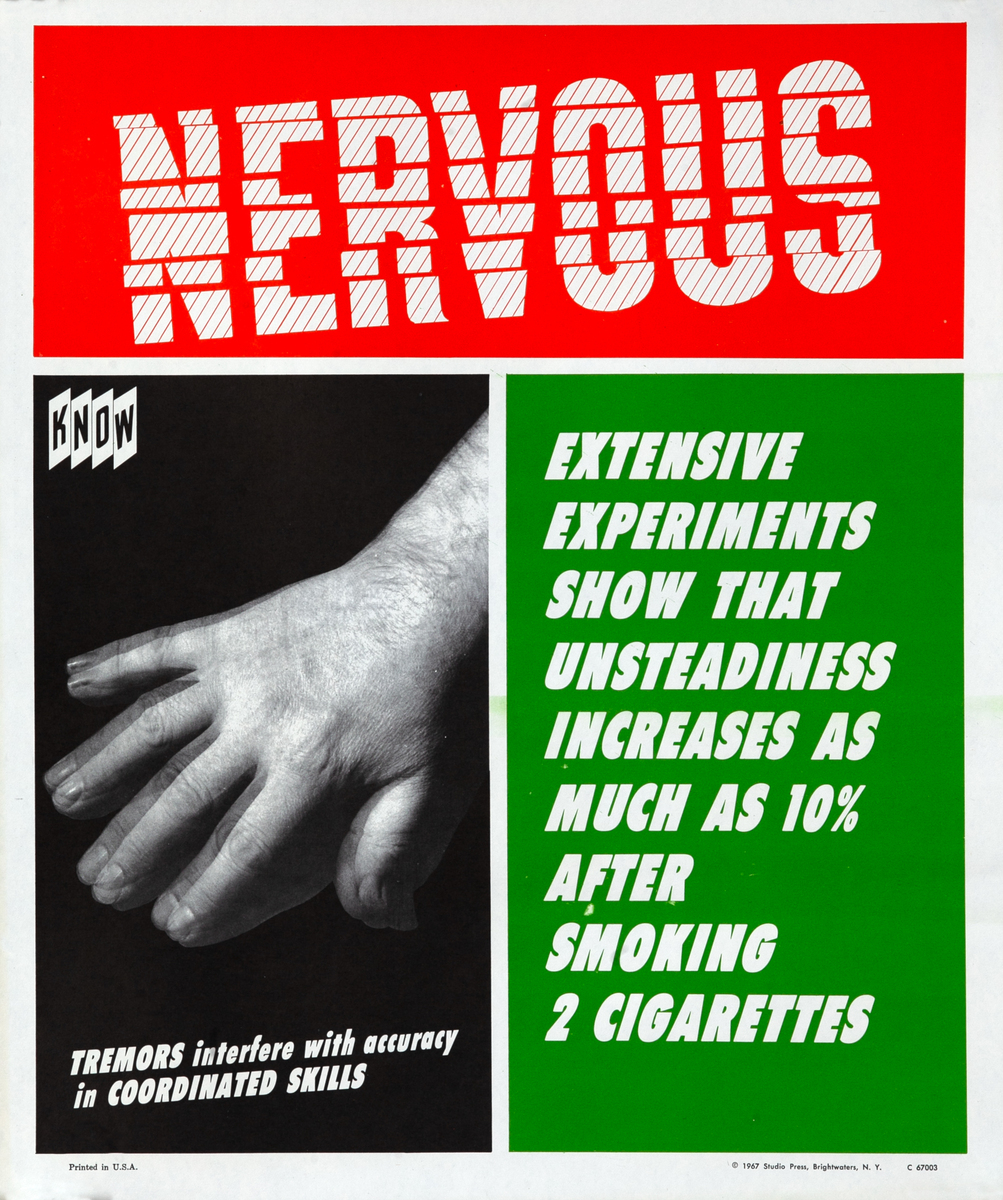 NERVOUS - American Anti-Smoking Health Poster - KNOW