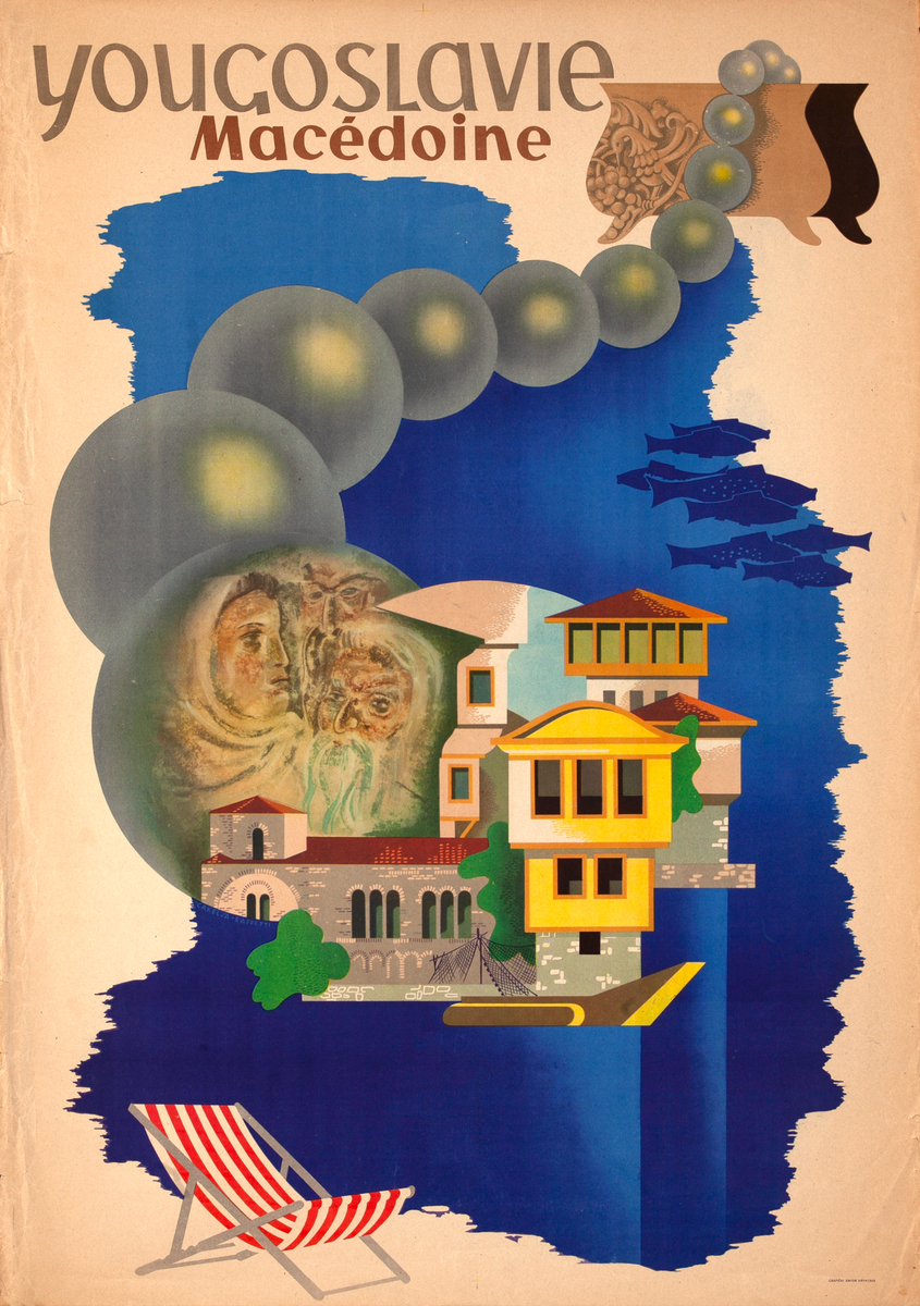 Yougoslavie Macedoine Original Macedonia Yugoslavia Travel Poster