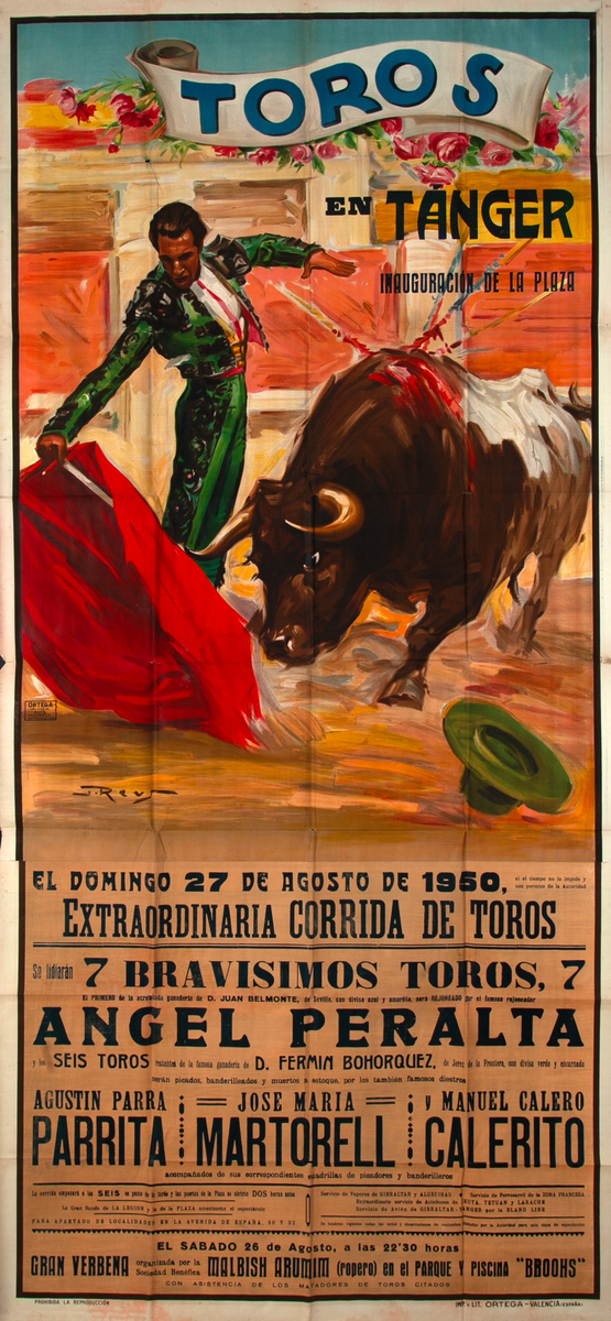 Toros en Tanger - Inauguracion de la Plaza - Huge Original Spanish Bullfight Poster