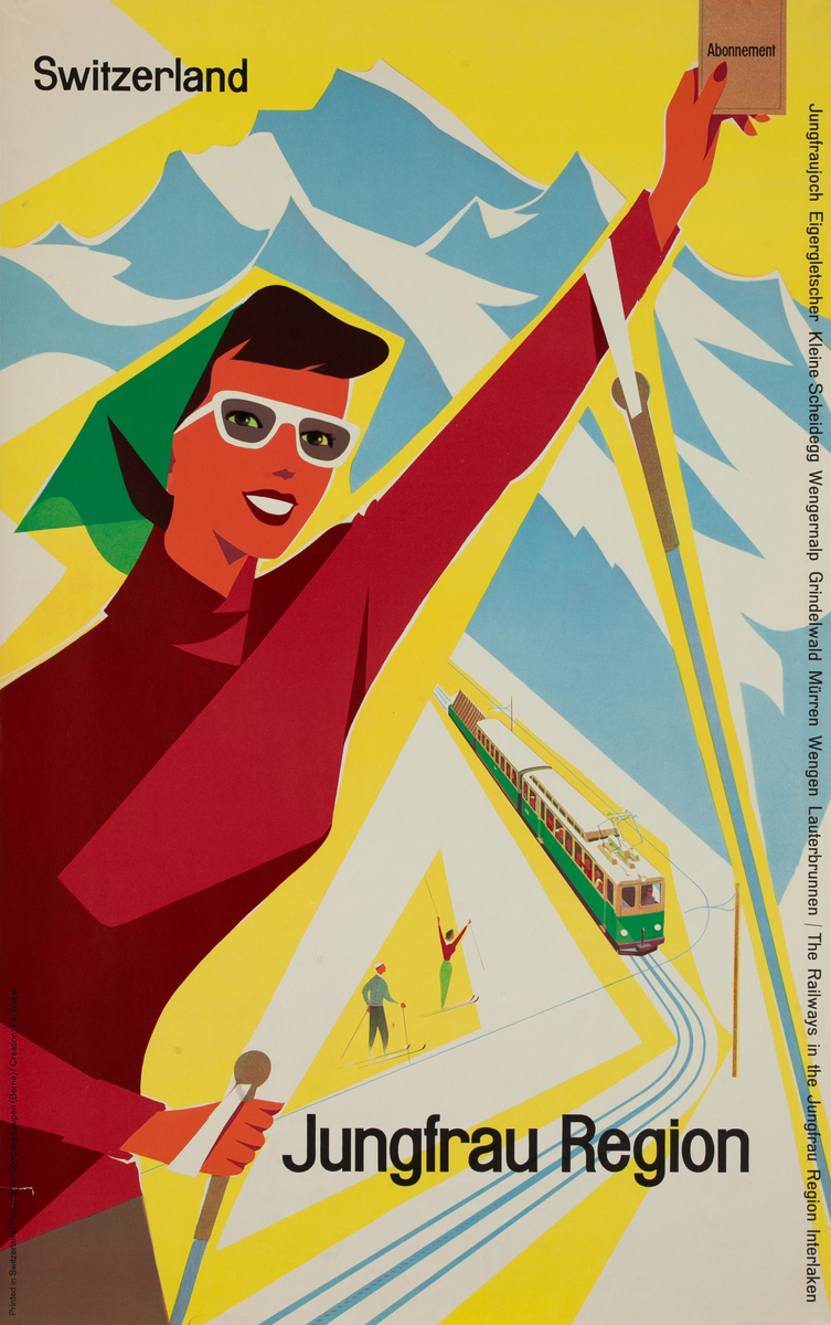 Switzerland Jungfrau Region Swiss Ski Travel Poster