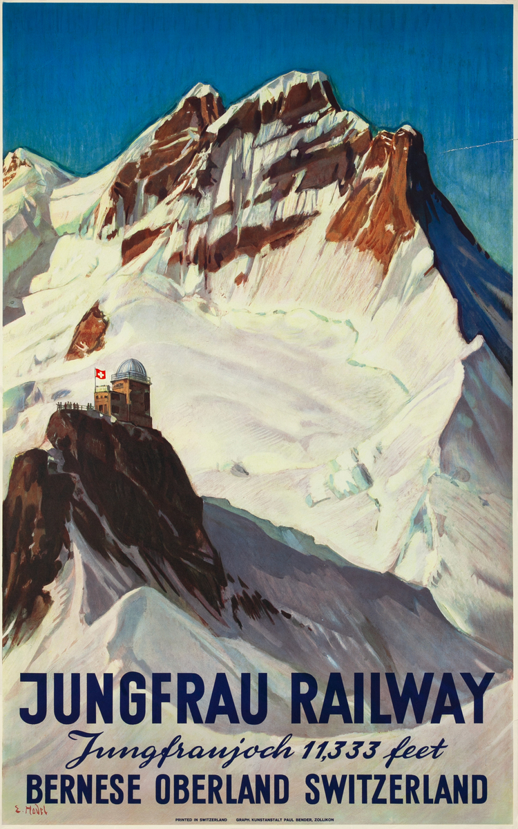 Jungfrau Railway Jungfraujoch 3545m Bernese Oberland Switzerland Travel Poster