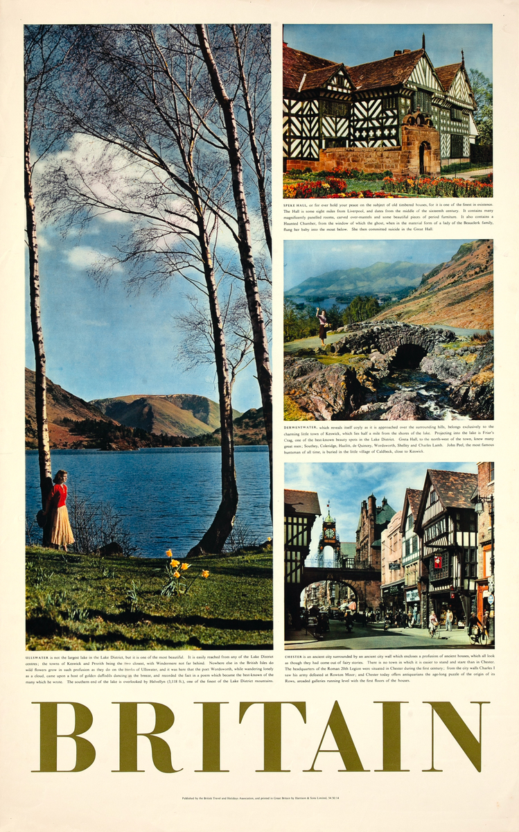 Britain Original British Travel and Holidays Association Poster