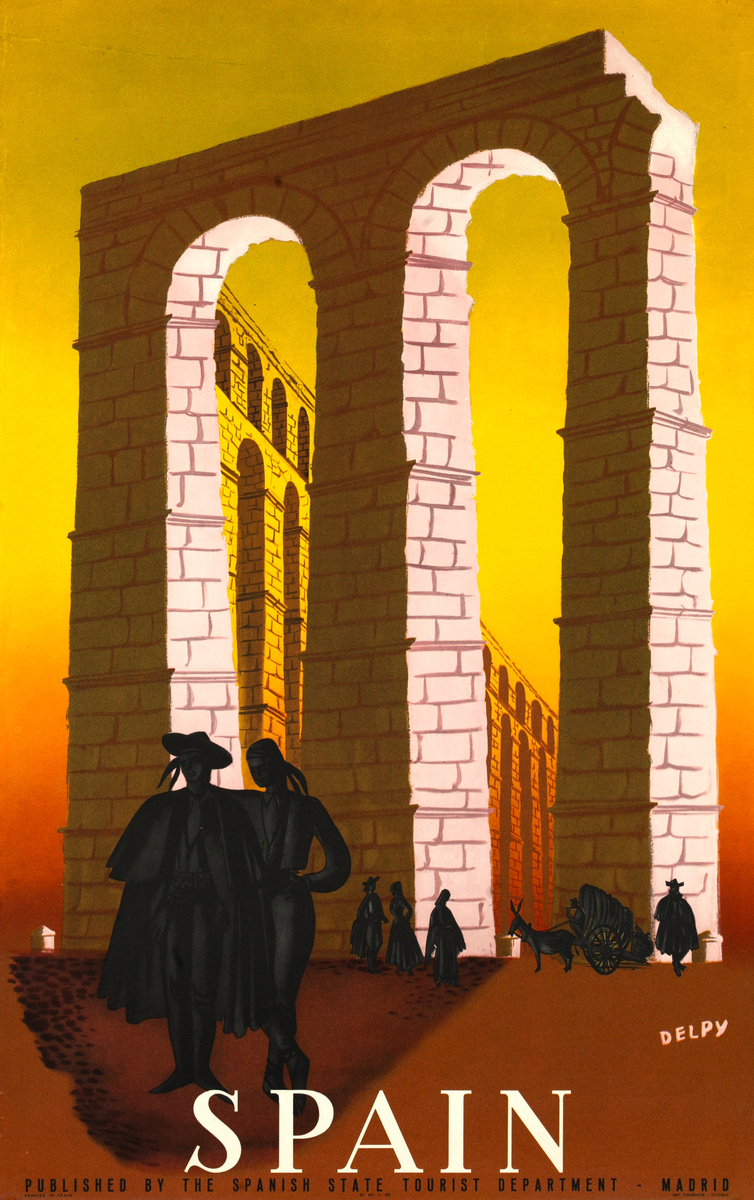 Aqueduct of Segovia Spain Original Travel Poster